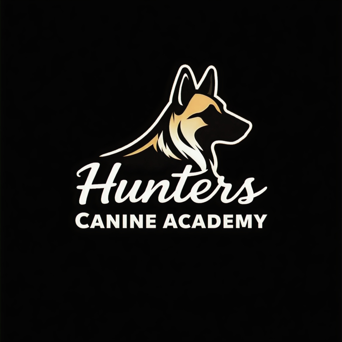 Hunters Canine Academy logo featuring a German Shepherd silhouette - force-free dog training and reactive dog behaviour specialist serving Doncaster Goole Sheffield Rotherham and South Yorkshire