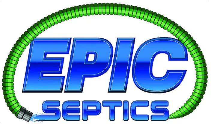 Epic Septics branded equipment and logo at a residential septic service job in Spartanburg, South Carolina