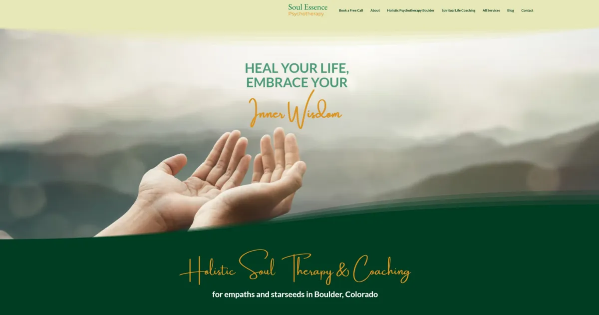 Holistic therapy practice Wix SEO case study in Boulder, Colorado showing optimised website